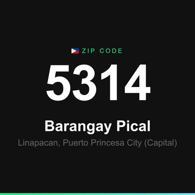 Shareable ZIP code 5314 card for Barangay Pical