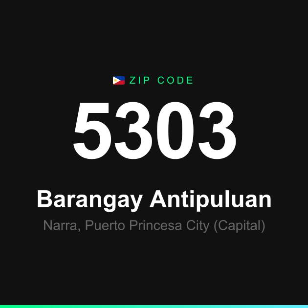 Shareable ZIP code 5303 card for Barangay Antipuluan