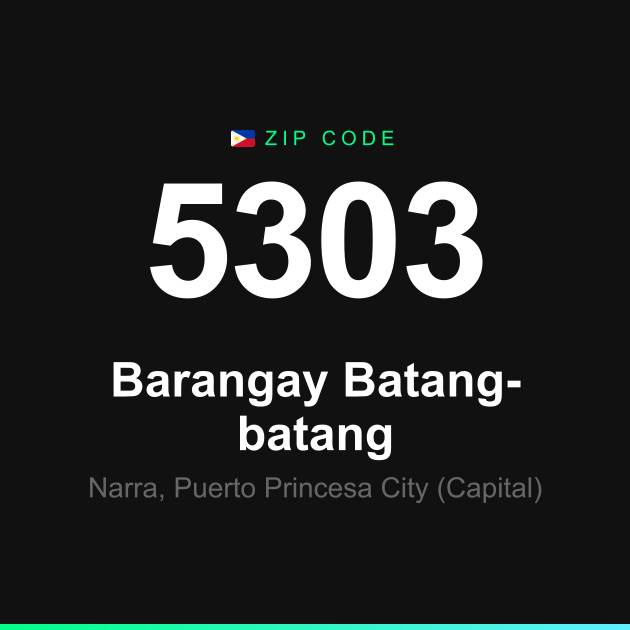 Shareable ZIP code 5303 card for Barangay Batang-batang