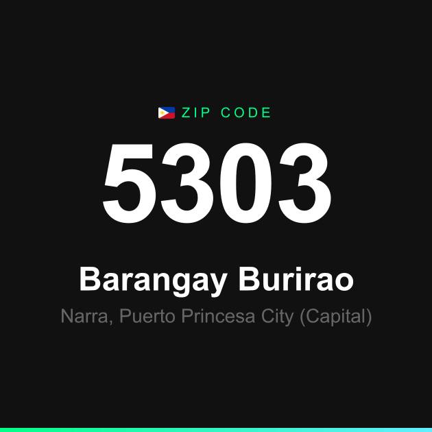 Shareable ZIP code 5303 card for Barangay Burirao