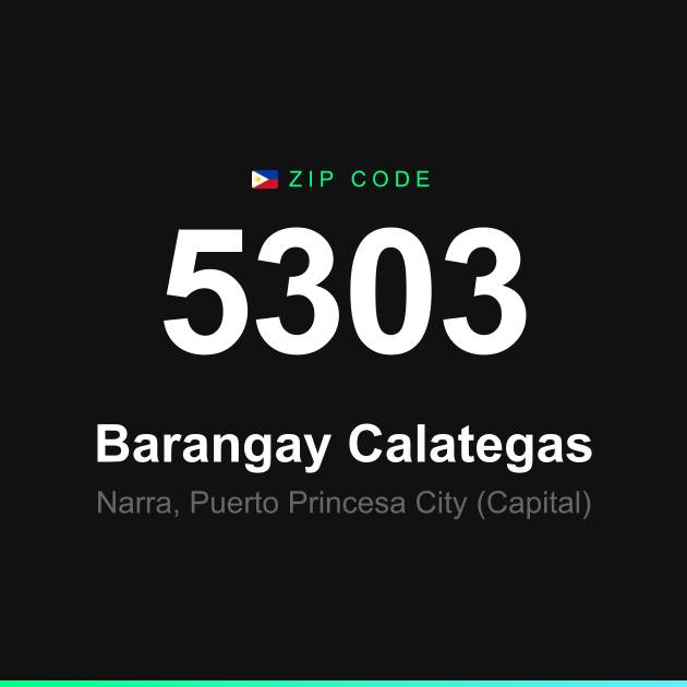 Shareable ZIP code 5303 card for Barangay Calategas