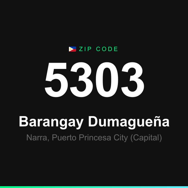 Shareable ZIP code 5303 card for Barangay Dumagueña