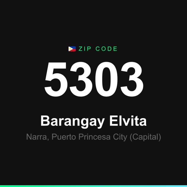 Shareable ZIP code 5303 card for Barangay Elvita