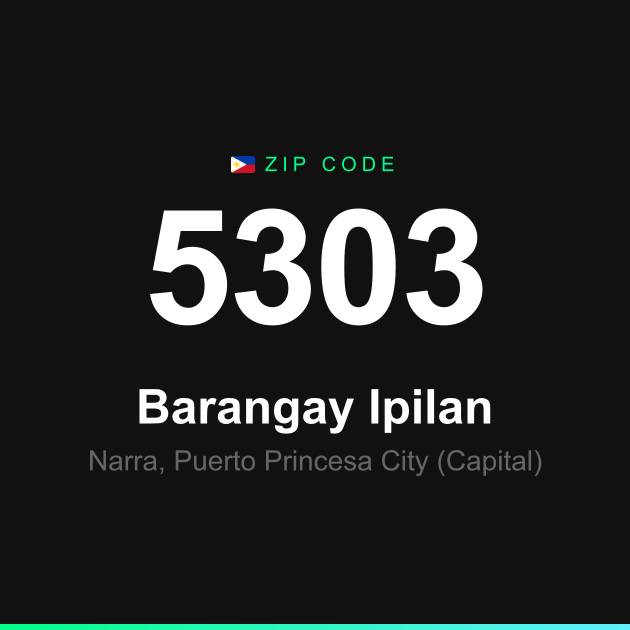 Shareable ZIP code 5303 card for Barangay Ipilan