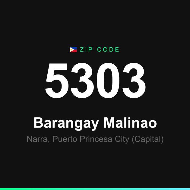 Shareable ZIP code 5303 card for Barangay Malinao