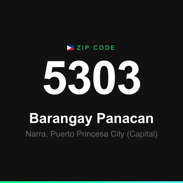 Shareable ZIP code 5303 card for Barangay Panacan