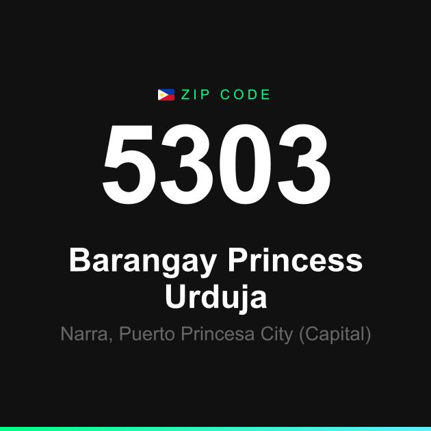 Shareable ZIP code 5303 card for Barangay Princess Urduja