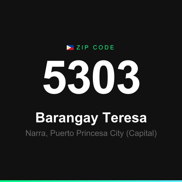 Shareable ZIP code 5303 card for Barangay Teresa