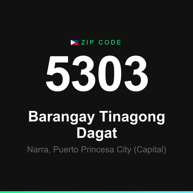 Shareable ZIP code 5303 card for Barangay Tinagong Dagat
