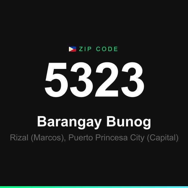 Shareable ZIP code 5323 card for Barangay Bunog
