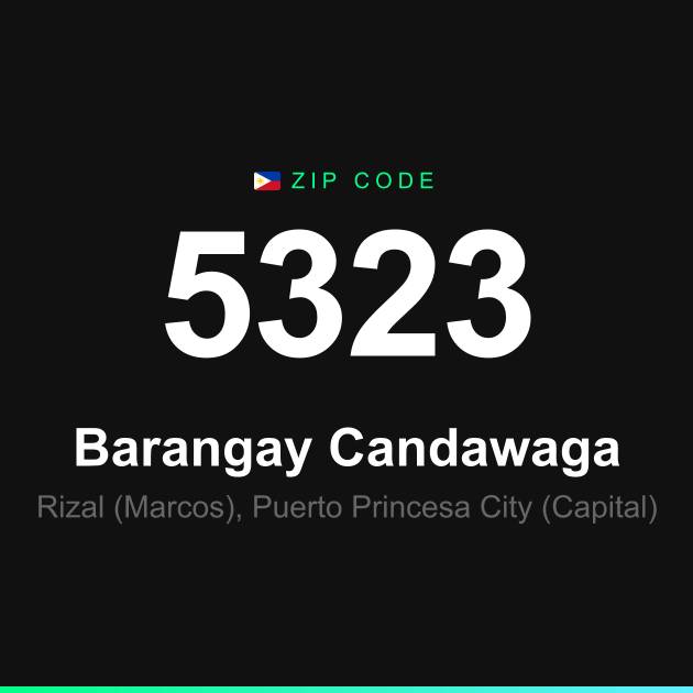 Shareable ZIP code 5323 card for Barangay Candawaga