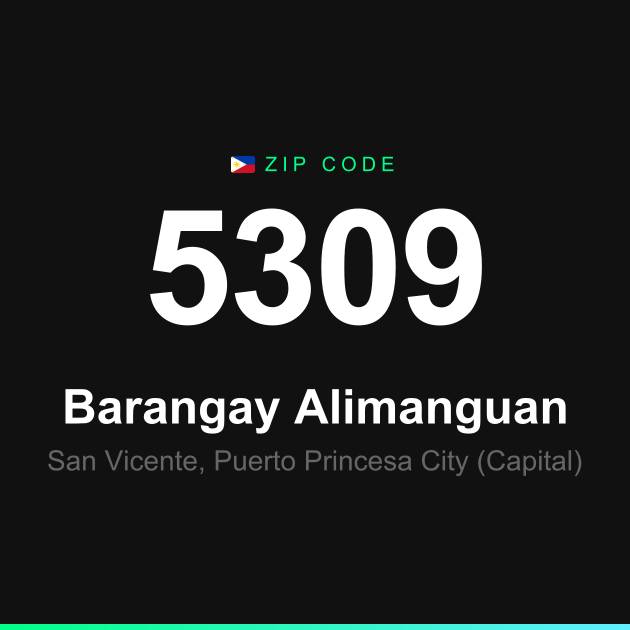 Shareable ZIP code 5309 card for Barangay Alimanguan