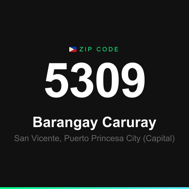 Shareable ZIP code 5309 card for Barangay Caruray