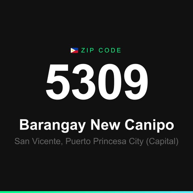 Shareable ZIP code 5309 card for Barangay New Canipo