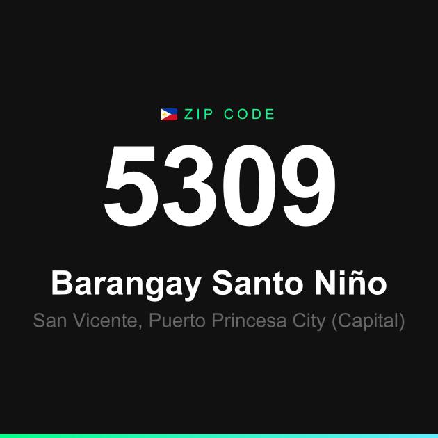 Shareable ZIP code 5309 card for Barangay Santo Niño