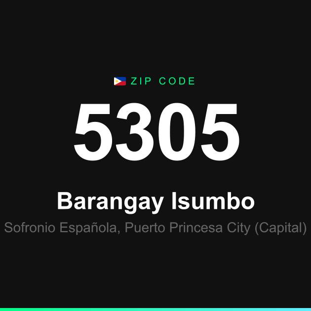 Shareable ZIP code 5305 card for Barangay Isumbo