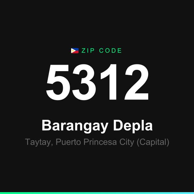 Shareable ZIP code 5312 card for Barangay Depla