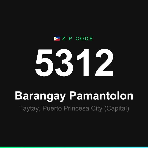 Shareable ZIP code 5312 card for Barangay Pamantolon