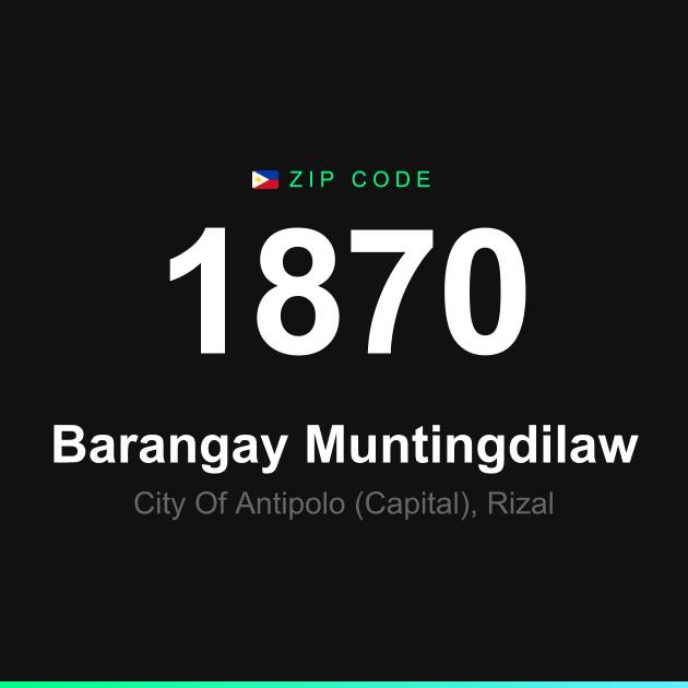 Shareable ZIP code 1870 card for Barangay Muntingdilaw