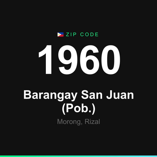 Shareable ZIP code 1960 card for Barangay San Juan (Pob.)