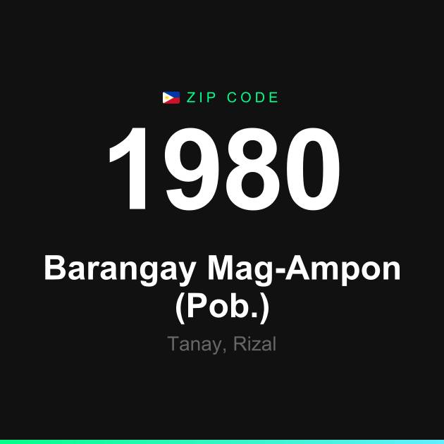 Shareable ZIP code 1980 card for Barangay Mag-Ampon (Pob.)