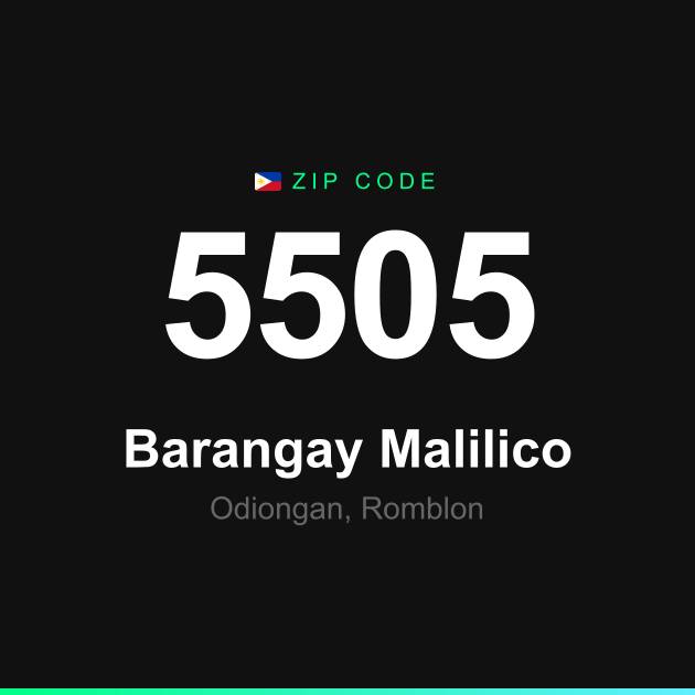 Shareable ZIP code 5505 card for Barangay Malilico
