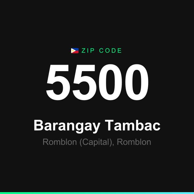 Shareable ZIP code 5500 card for Barangay Tambac