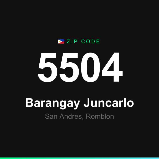 Shareable ZIP code 5504 card for Barangay Juncarlo