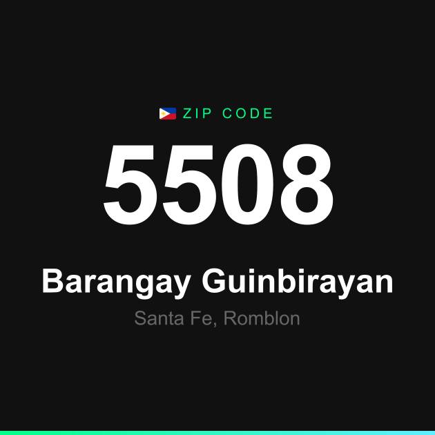 Shareable ZIP code 5508 card for Barangay Guinbirayan