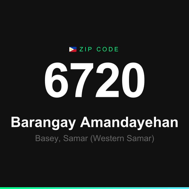 Shareable ZIP code 6720 card for Barangay Amandayehan