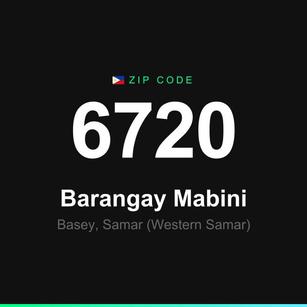 Shareable ZIP code 6720 card for Barangay Mabini