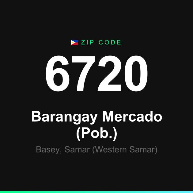 Shareable ZIP code 6720 card for Barangay Mercado (Pob.)