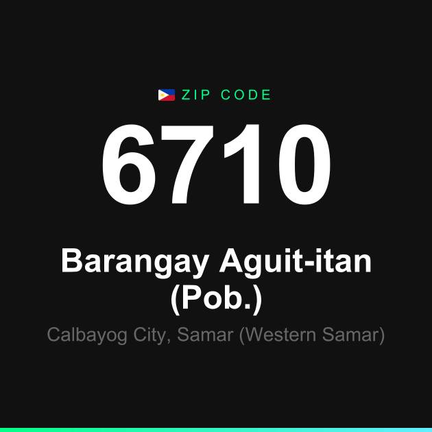 Shareable ZIP code 6710 card for Barangay Aguit-itan (Pob.)
