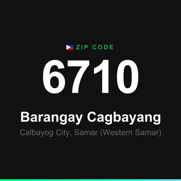 Shareable ZIP code 6710 card for Barangay Cagbayang