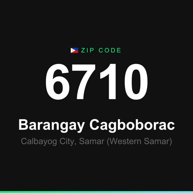 Shareable ZIP code 6710 card for Barangay Cagboborac