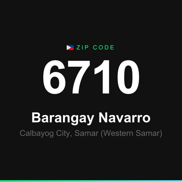 Shareable ZIP code 6710 card for Barangay Navarro