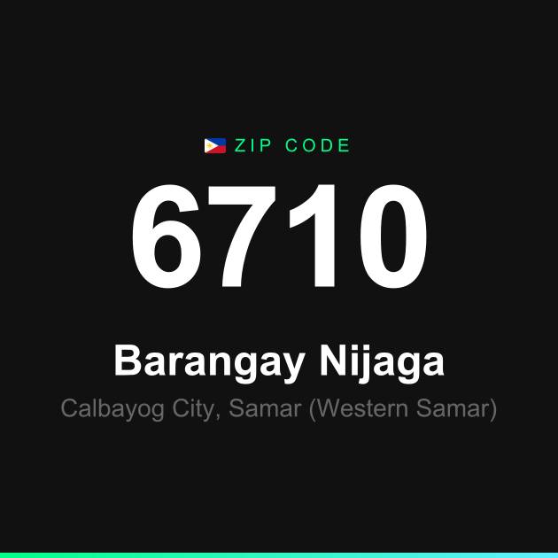 Shareable ZIP code 6710 card for Barangay Nijaga