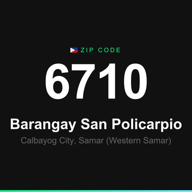 Shareable ZIP code 6710 card for Barangay San Policarpio