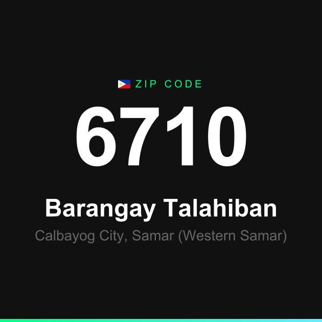 Shareable ZIP code 6710 card for Barangay Talahiban