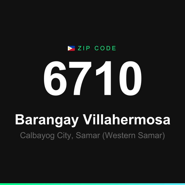 Shareable ZIP code 6710 card for Barangay Villahermosa