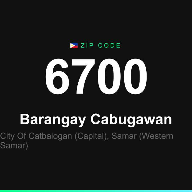 Shareable ZIP code 6700 card for Barangay Cabugawan
