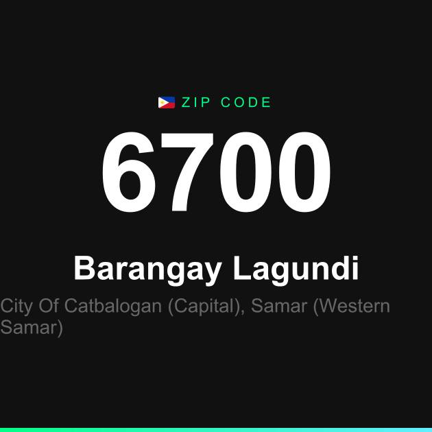 Shareable ZIP code 6700 card for Barangay Lagundi