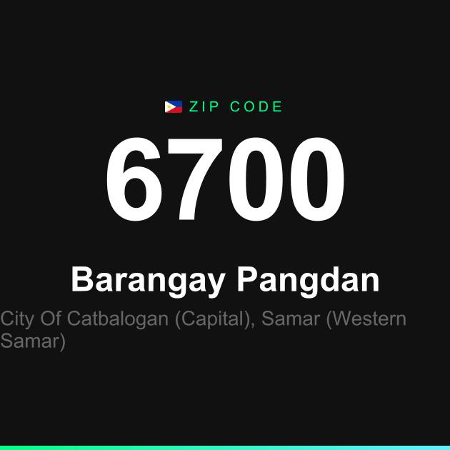 Shareable ZIP code 6700 card for Barangay Pangdan