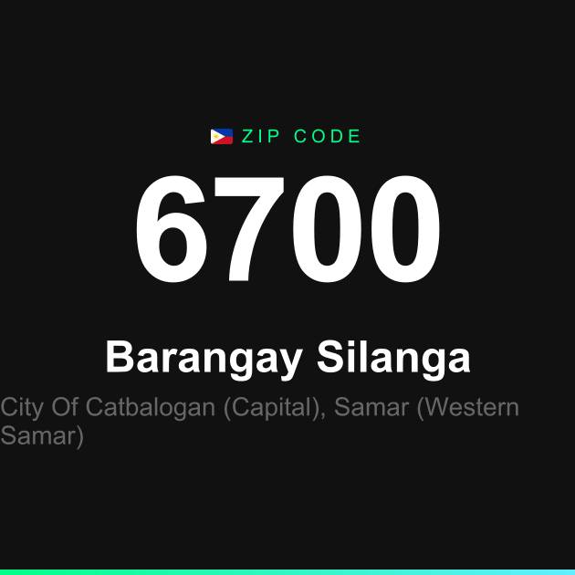Shareable ZIP code 6700 card for Barangay Silanga