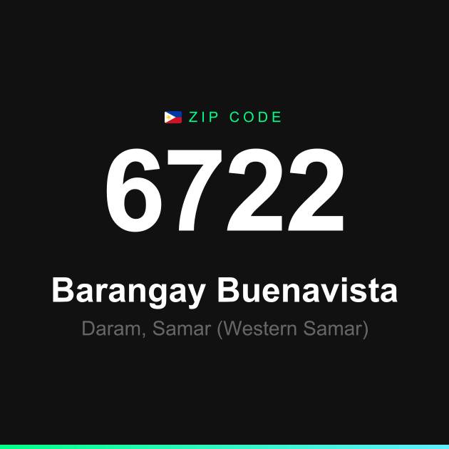 Shareable ZIP code 6722 card for Barangay Buenavista