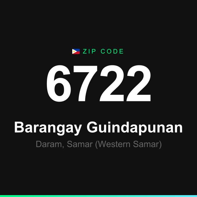 Shareable ZIP code 6722 card for Barangay Guindapunan