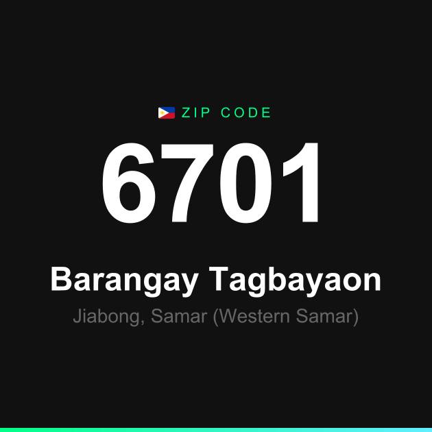 Shareable ZIP code 6701 card for Barangay Tagbayaon