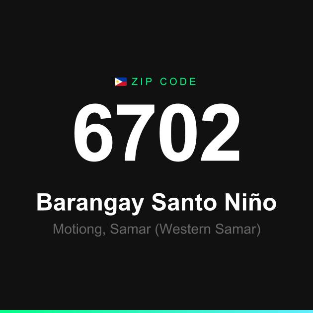 Shareable ZIP code 6702 card for Barangay Santo Niño