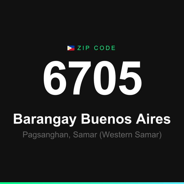Shareable ZIP code 6705 card for Barangay Buenos Aires