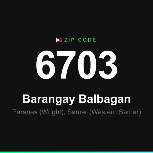 Shareable ZIP code 6703 card for Barangay Balbagan